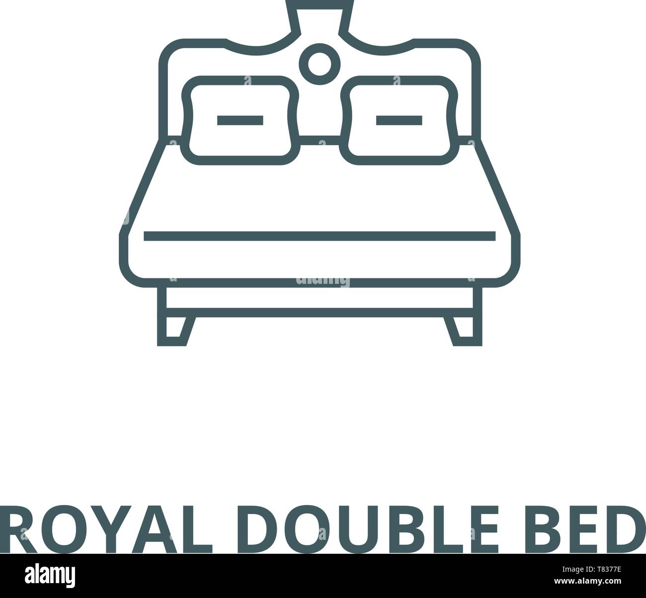 Royal double bed vector line icon, linear concept, outline sign, symbol