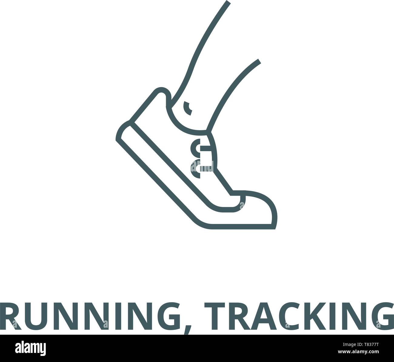 Running, tracking vector line icon, linear concept, outline sign ...