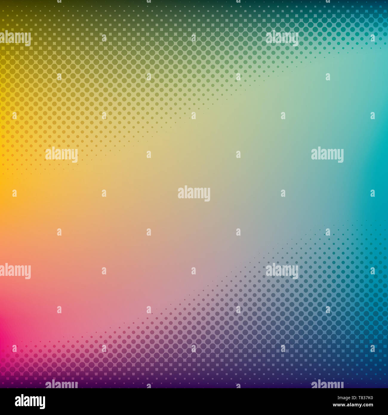 Colorful blurred background with halftone effect overlay. Dotted pattern abstract gradient backdrop Stock Photo