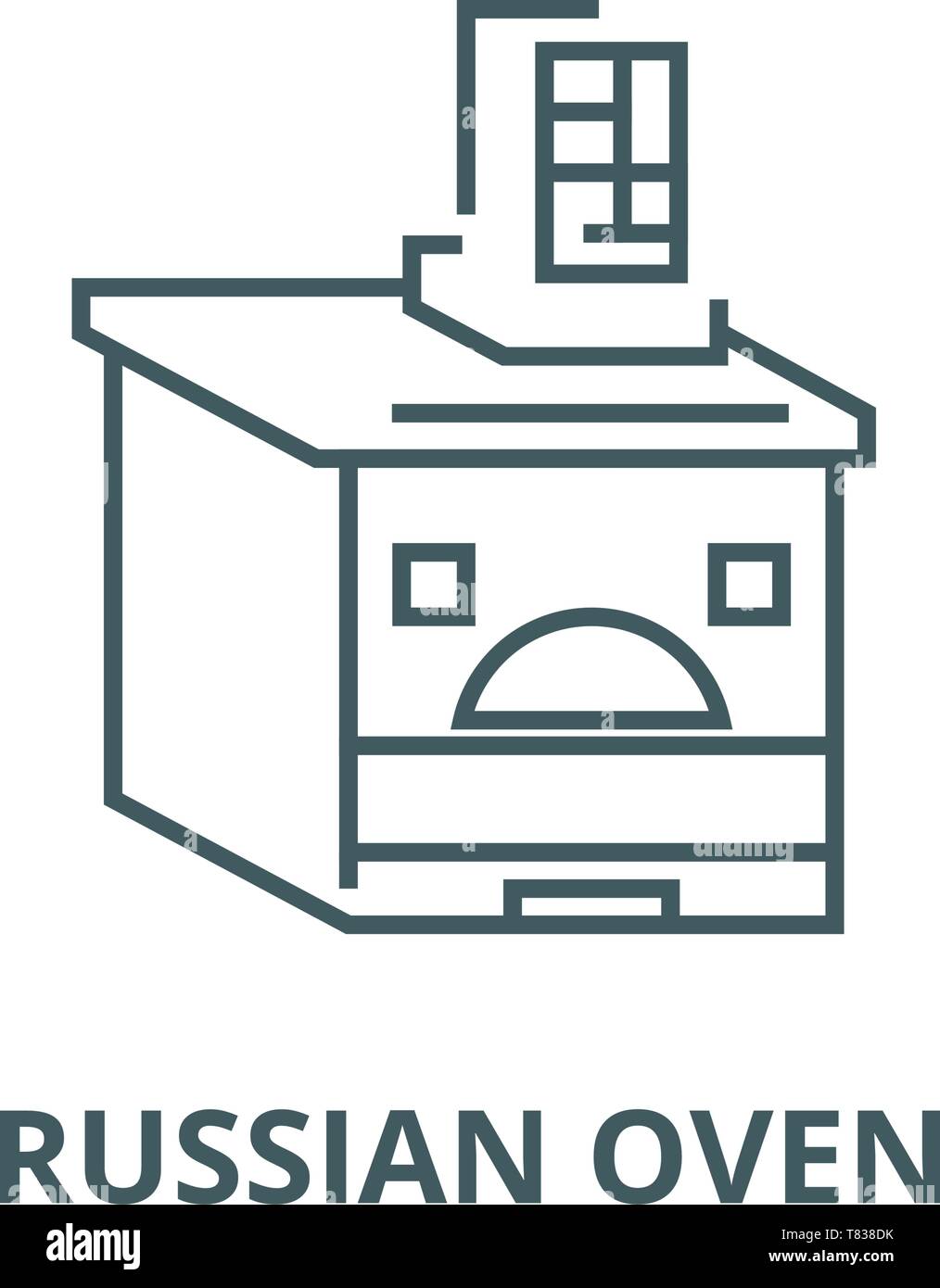 Russian oven vector line icon, linear concept, outline sign, symbol ...