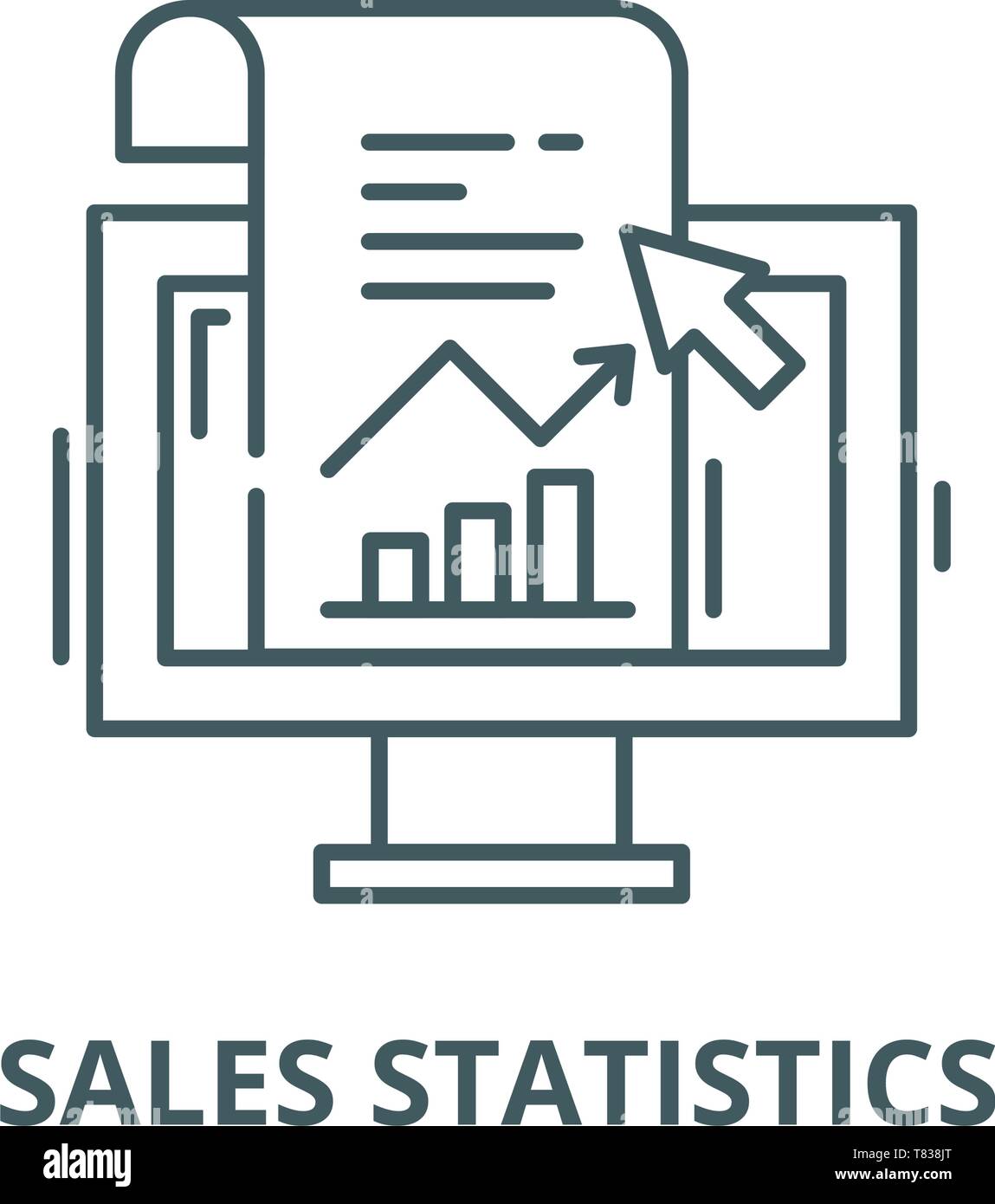 Sales statistics vector line icon, linear concept, outline sign, symbol ...