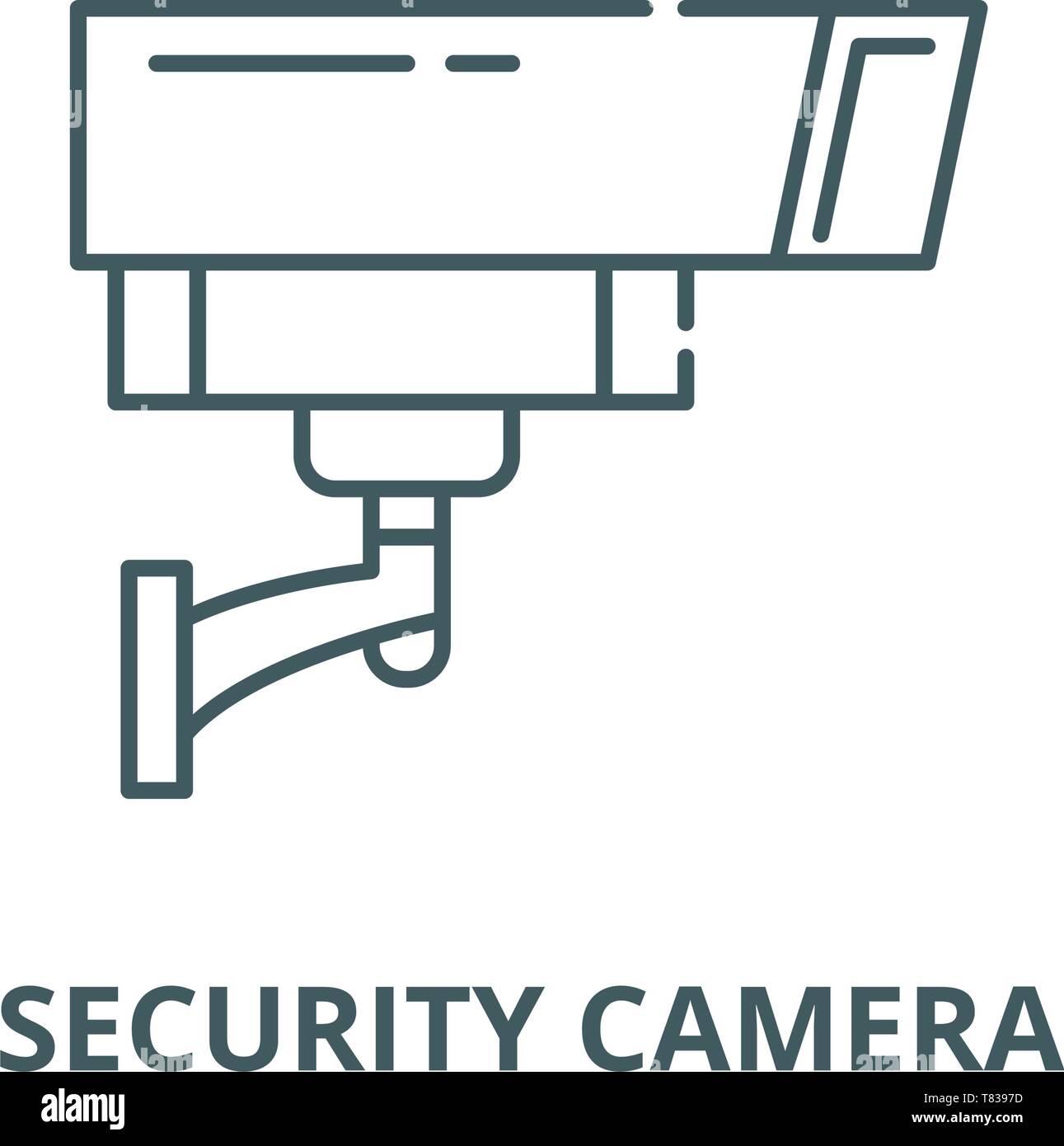 Security camera vector line icon, linear concept, outline sign, symbol