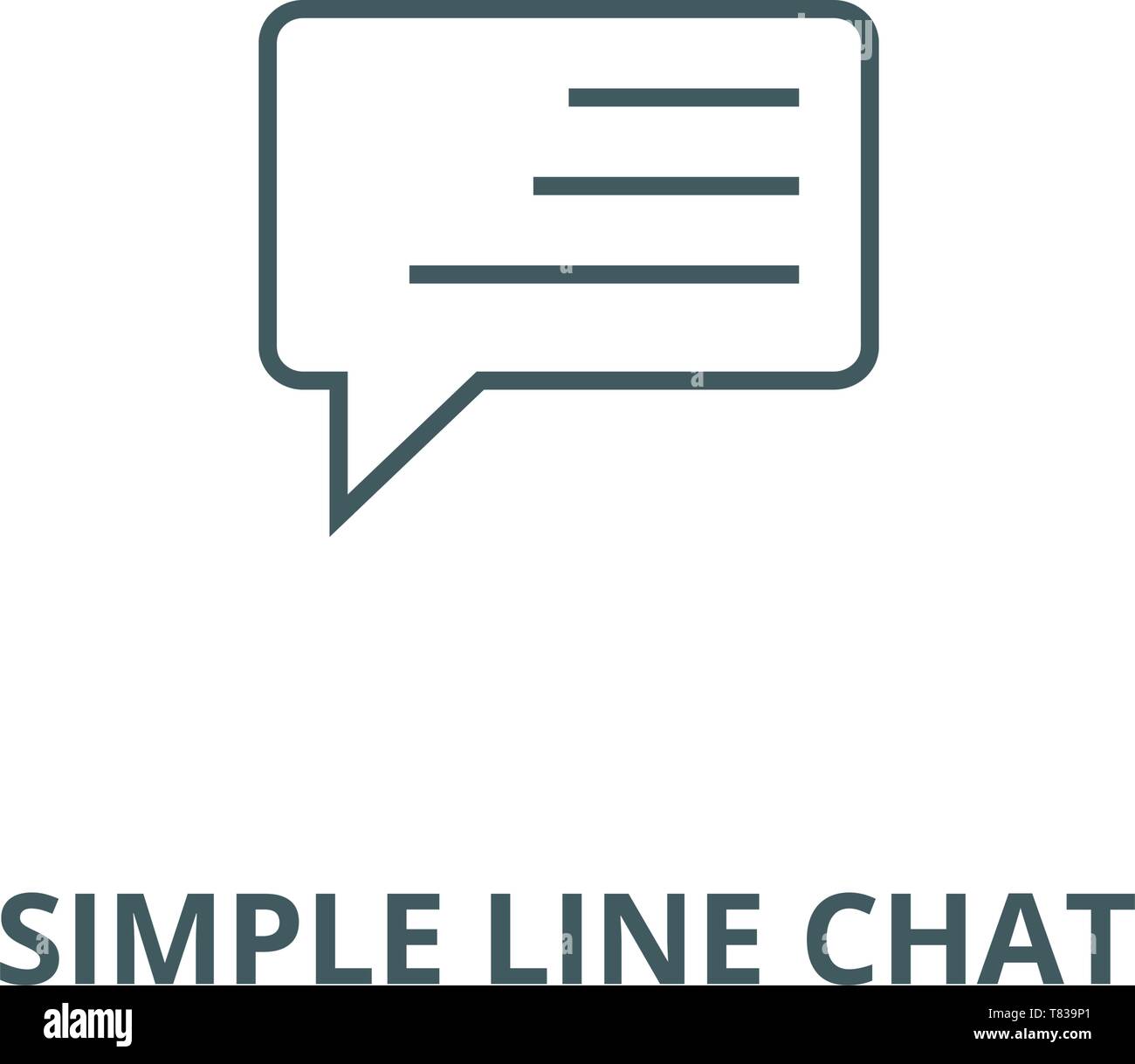 Simple line chat vector line icon, linear concept, outline sign, symbol ...