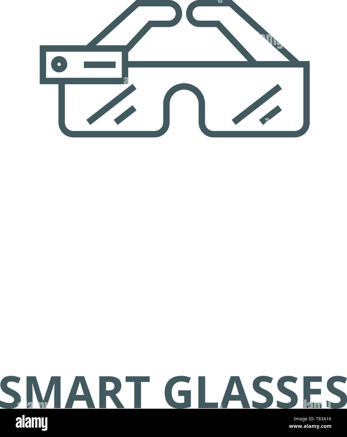 Smart glasses vector line icon, linear concept, outline sign, symbol ...
