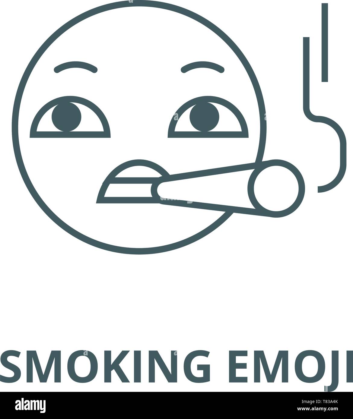 Smoking emoji vector line icon, linear concept, outline sign, symbol