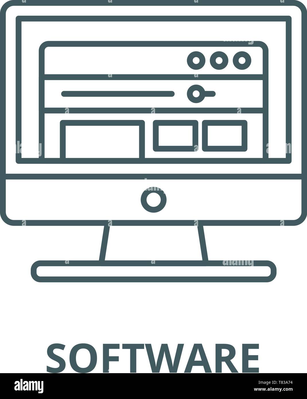 Software vector line icon, linear concept, outline sign, symbol Stock ...