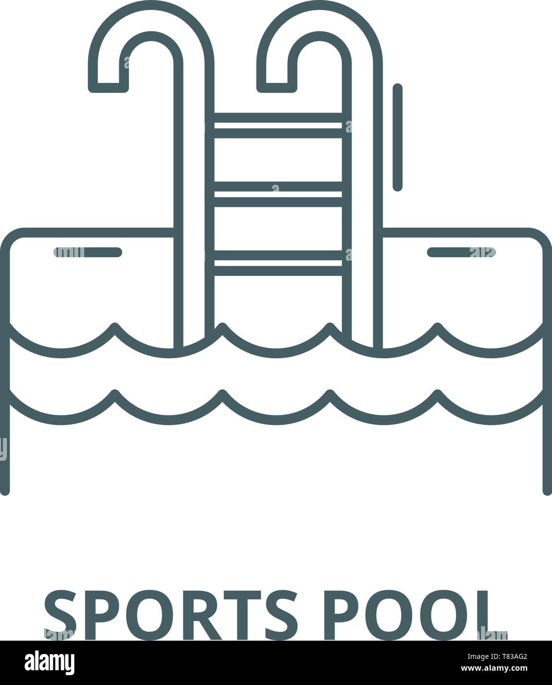 Sports pool vector line icon, linear concept, outline sign, symbol ...