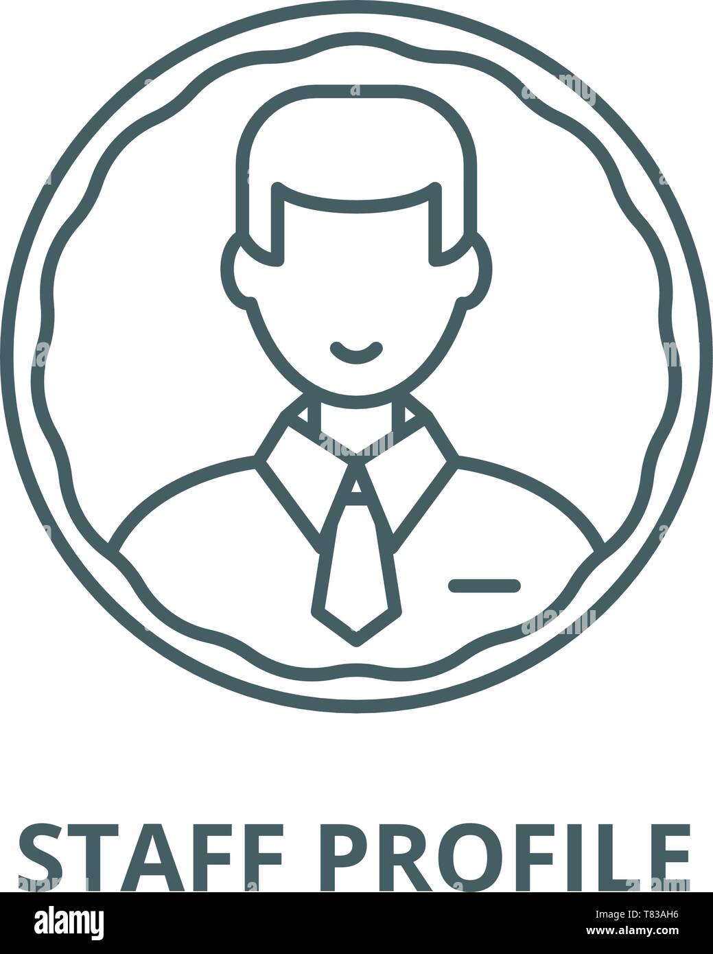 Staff profile vector line icon, linear concept, outline sign, symbol