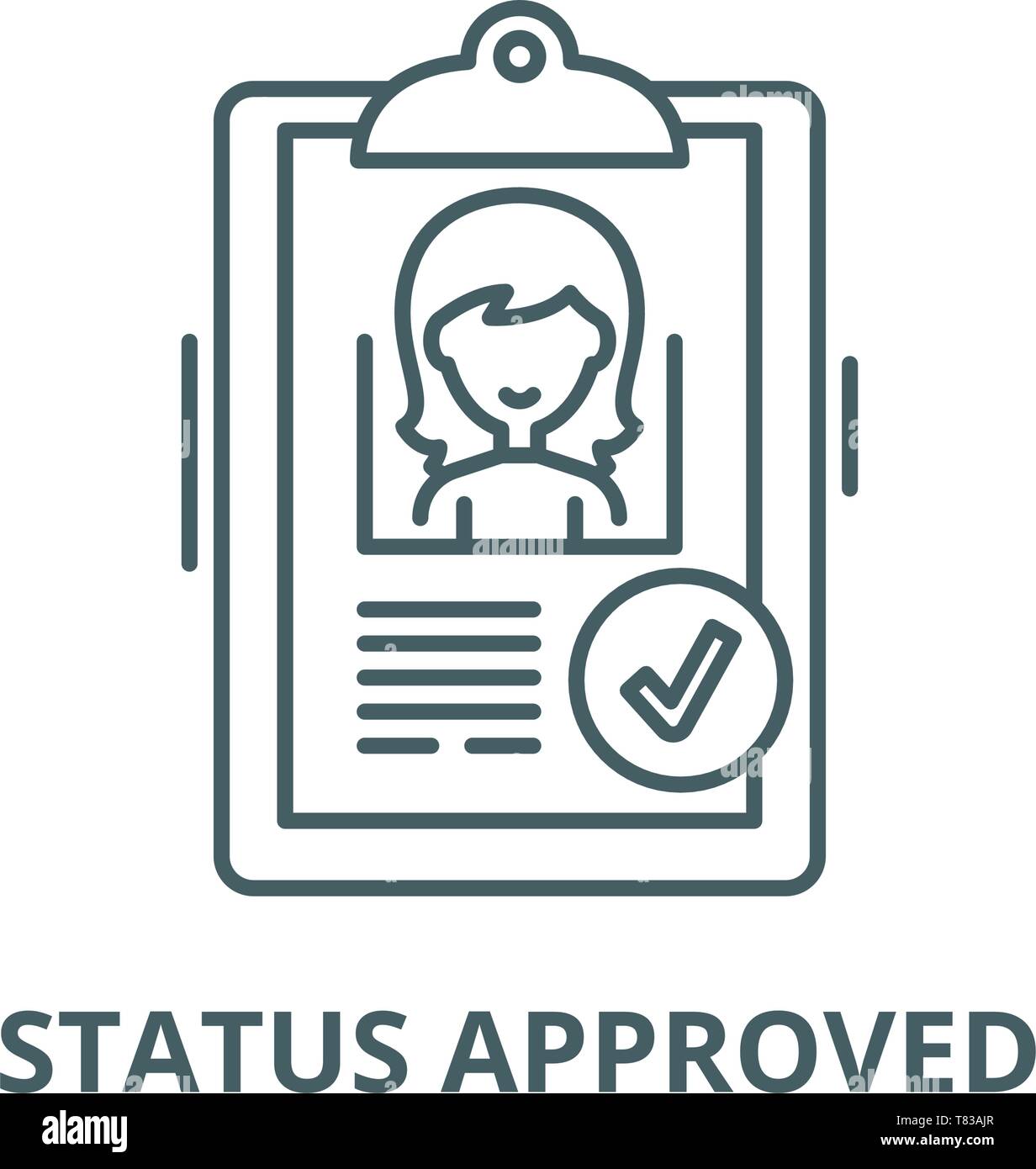 Status approved vector line icon, linear concept, outline sign, symbol