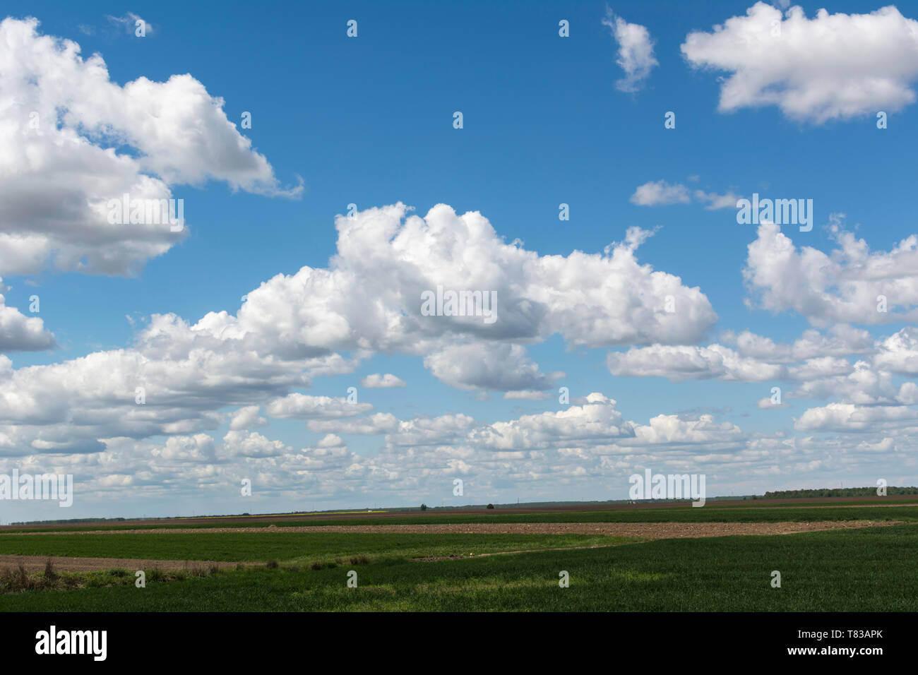 Blue sky and clouds sky, sky background with tiny clouds, Strom clouds. Stock Photo