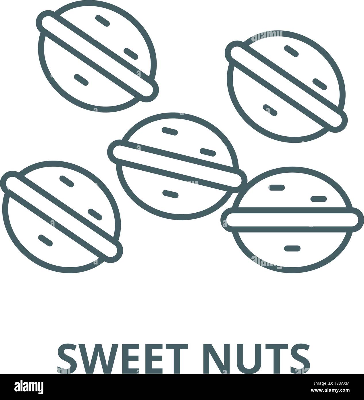 Sweet nuts vector line icon, linear concept, outline sign, symbol Stock ...
