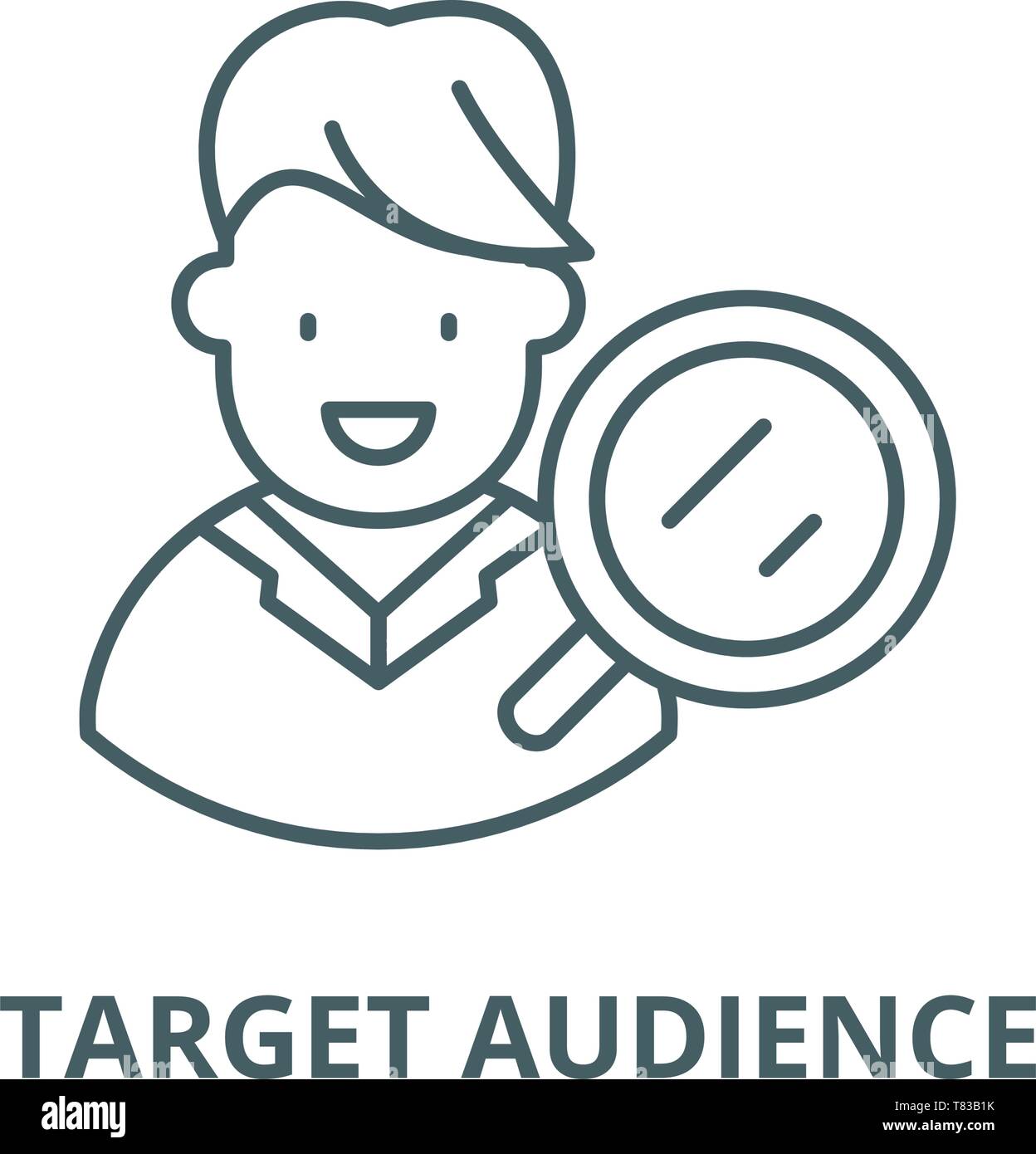 Target audience research vector line icon, linear concept, outline sign ...