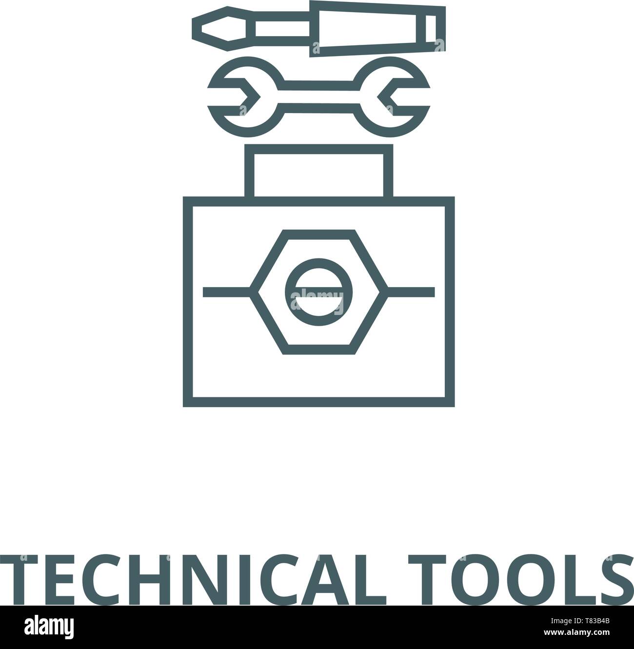 Technical tools vector line icon, linear concept, outline sign, symbol