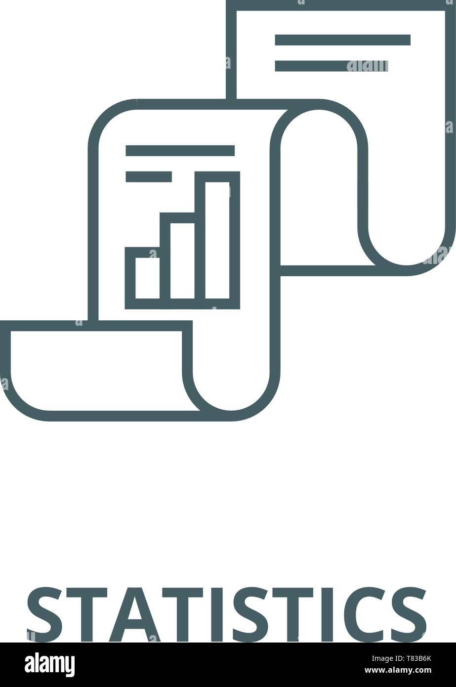Statistical report,statistics vector line icon, linear concept, outline sign, symbol Stock Vector