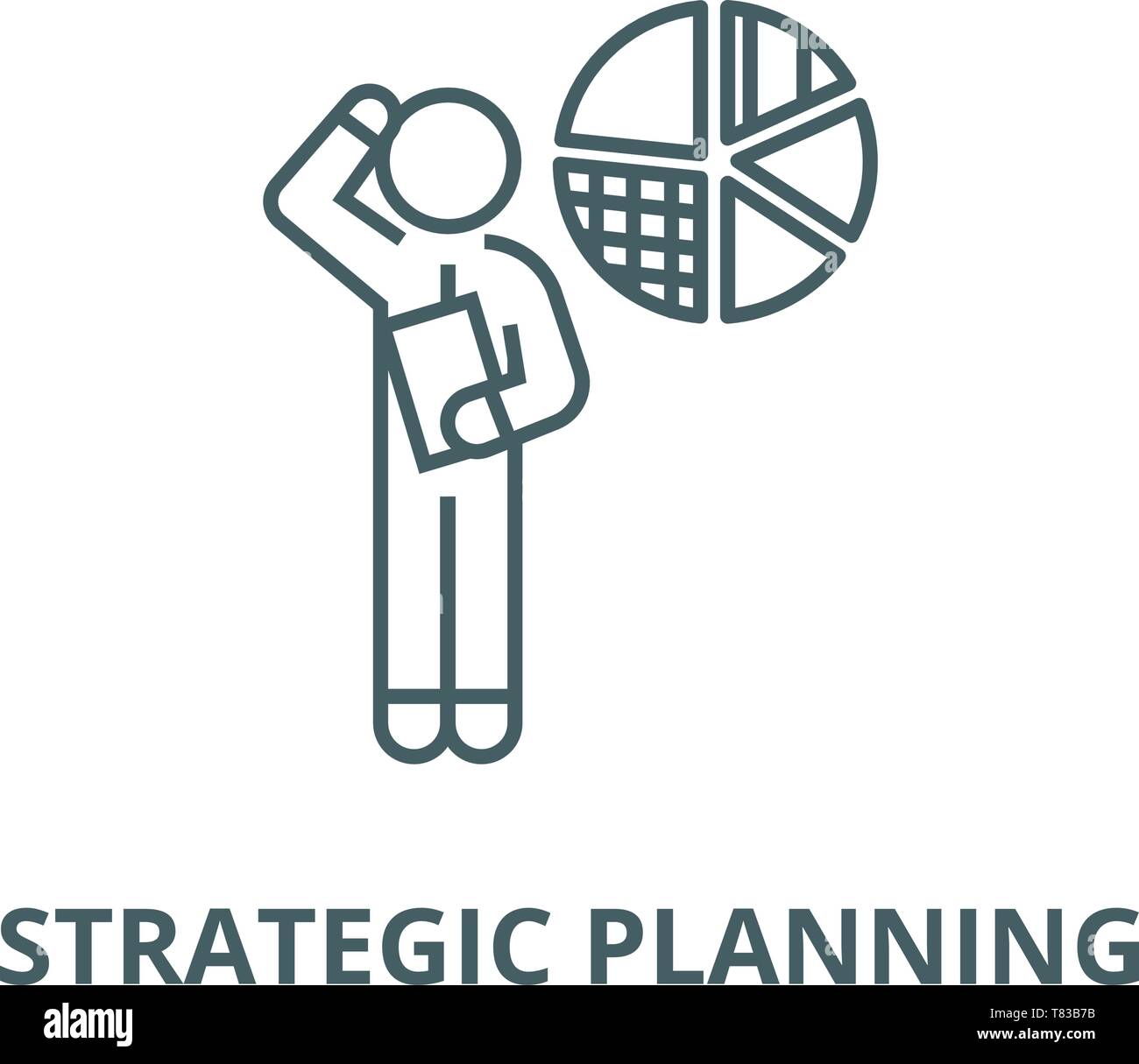 Strategic planning, financial idea vector line icon, linear concept ...