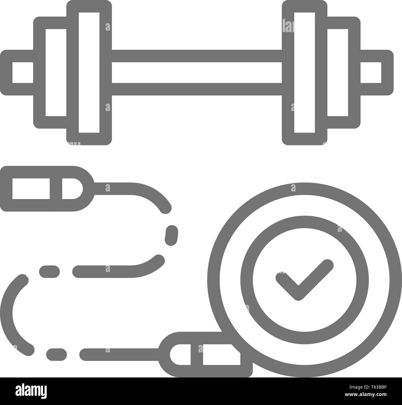 Jump rope dumbbells Black and White Stock Photos & Images - Alamy