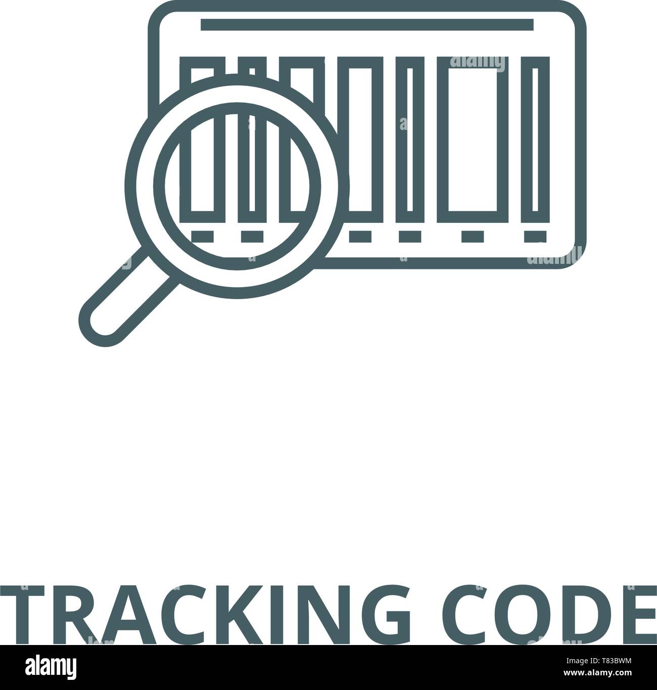 Tracking code vector line icon, linear concept, outline sign, symbol ...