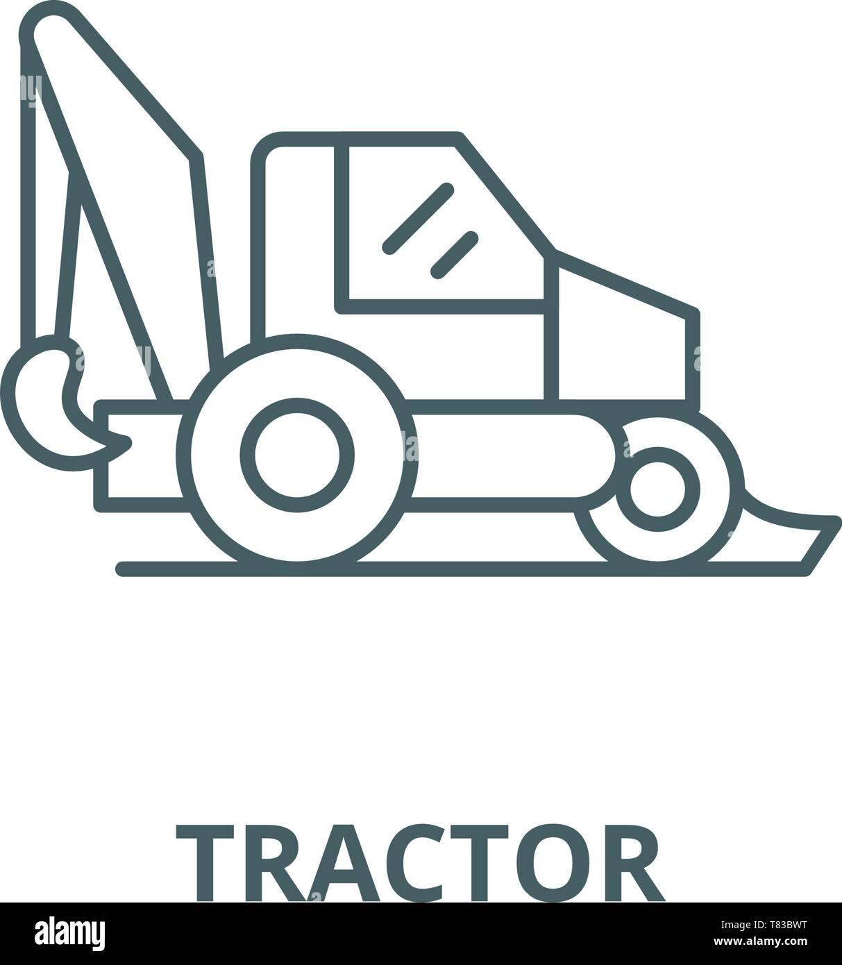 Tractor vector line icon, linear concept, outline sign, symbol Stock ...