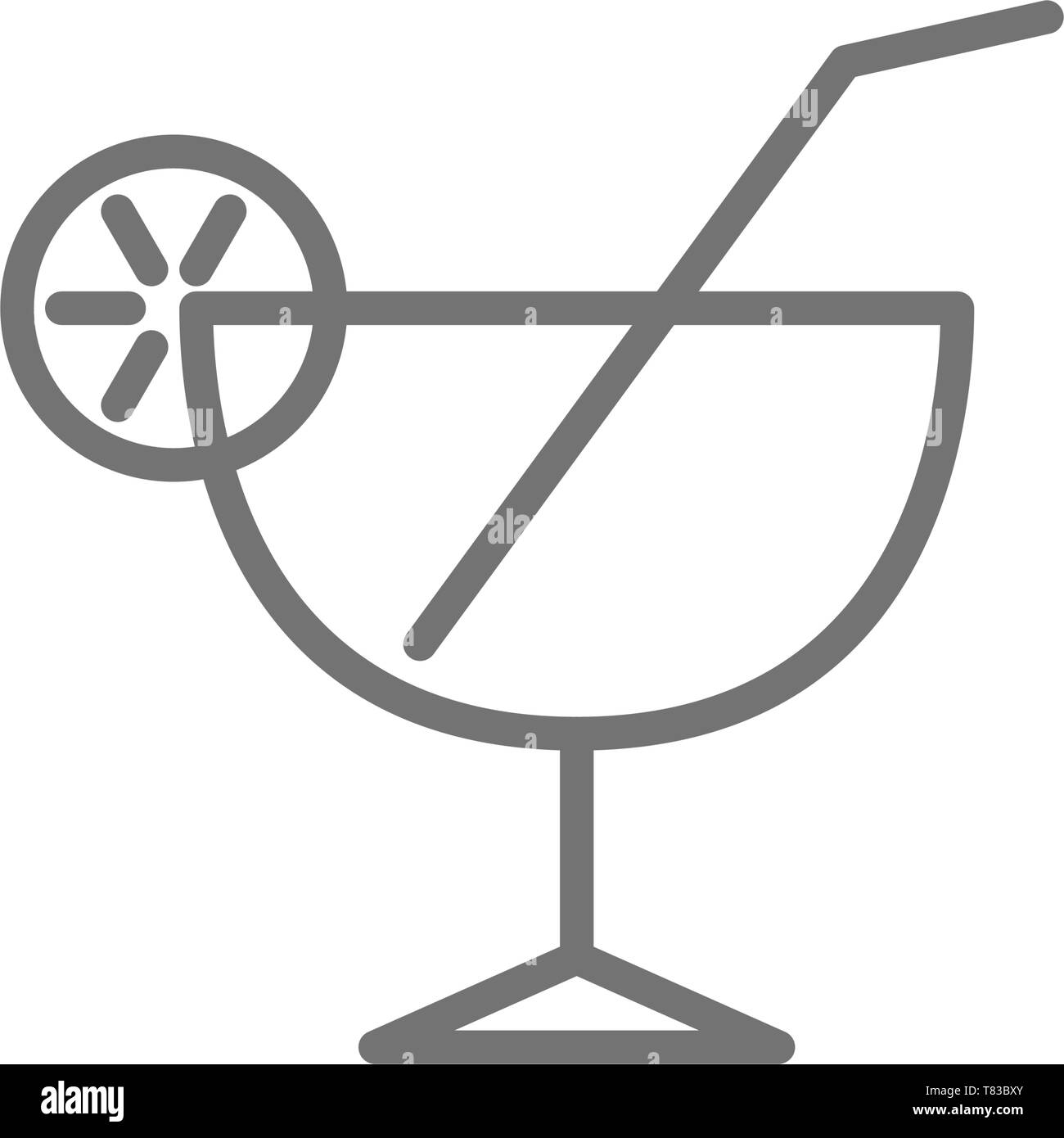 Cocktail glass line icon. Stock Vector