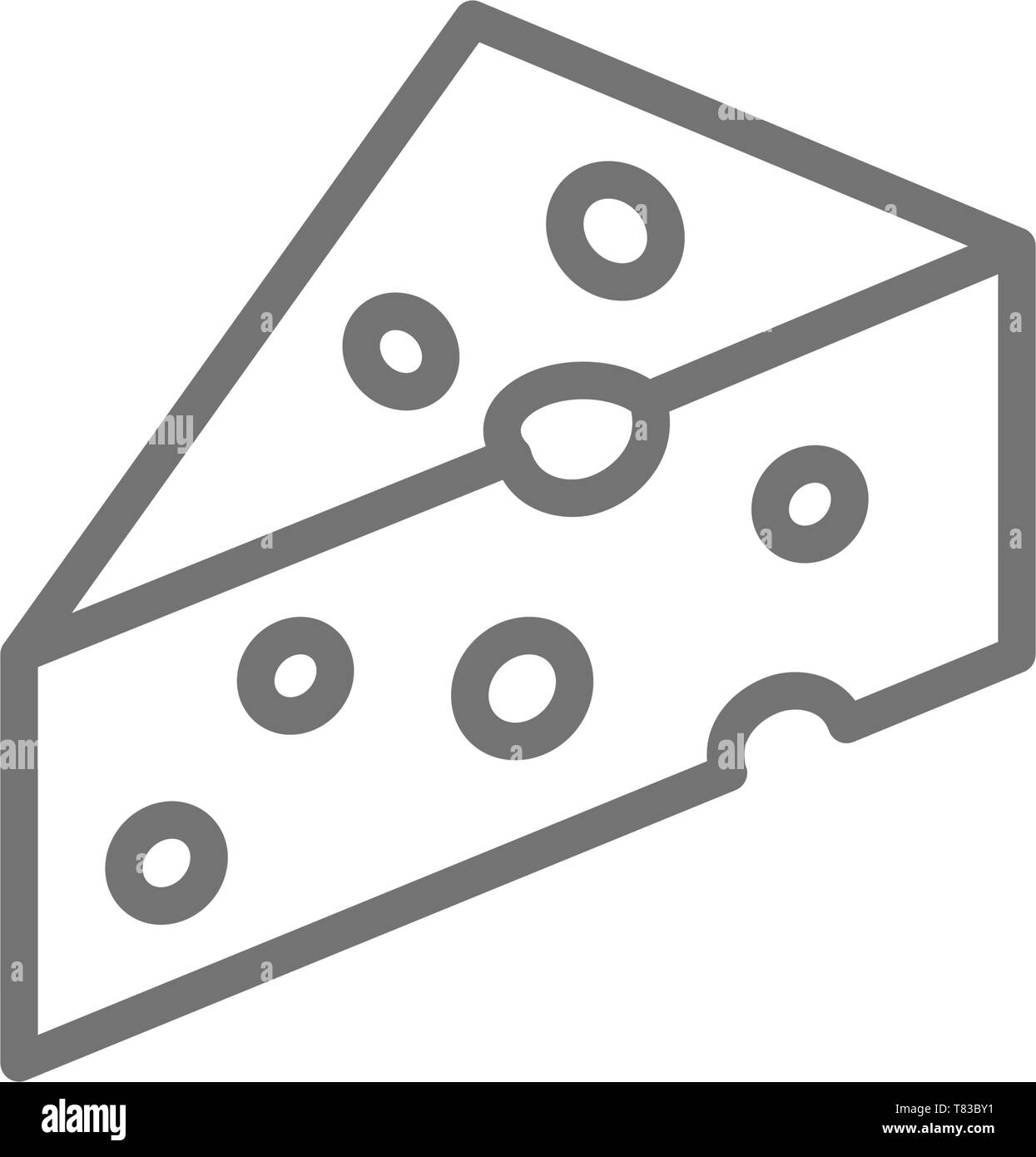 Piece of cheese with holes, delicacy line icon Stock Vector Image & Art ...