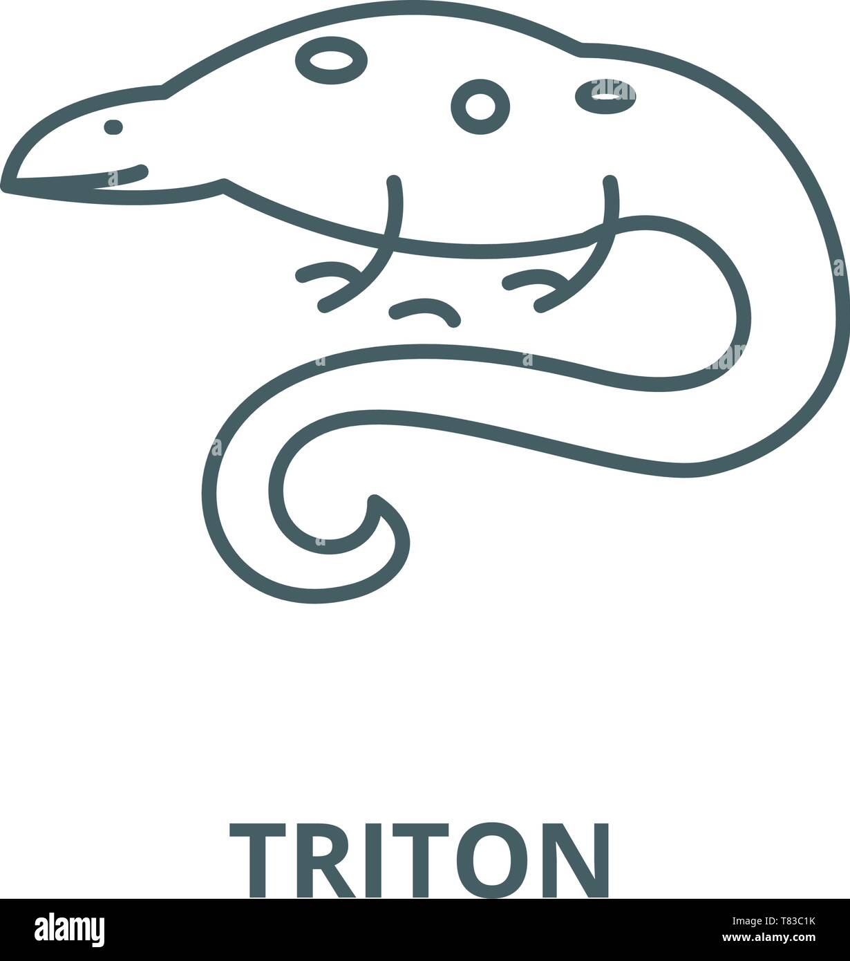 Triton vector line icon, linear concept, outline sign, symbol Stock Vector