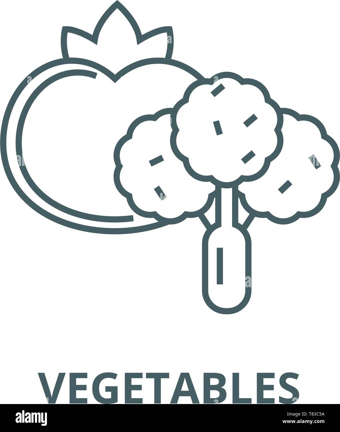 Vegetables vector line icon, linear concept, outline sign, symbol Stock ...