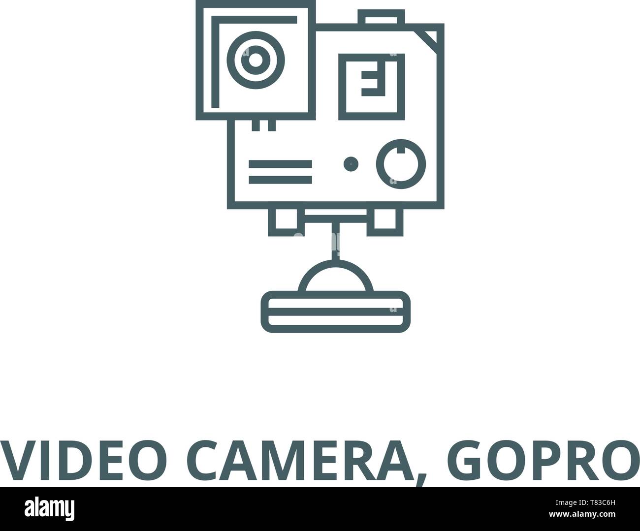 Video Camera Gopro Vector Line Icon Linear Concept Outline Sign