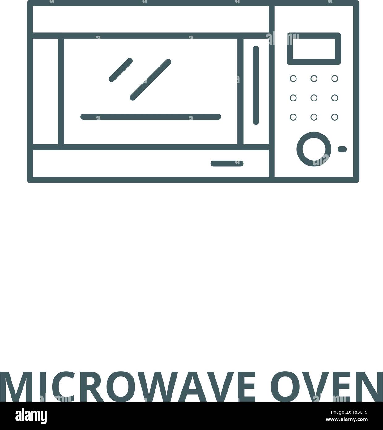Microwave oven vector line icon, linear concept, outline sign, symbol ...