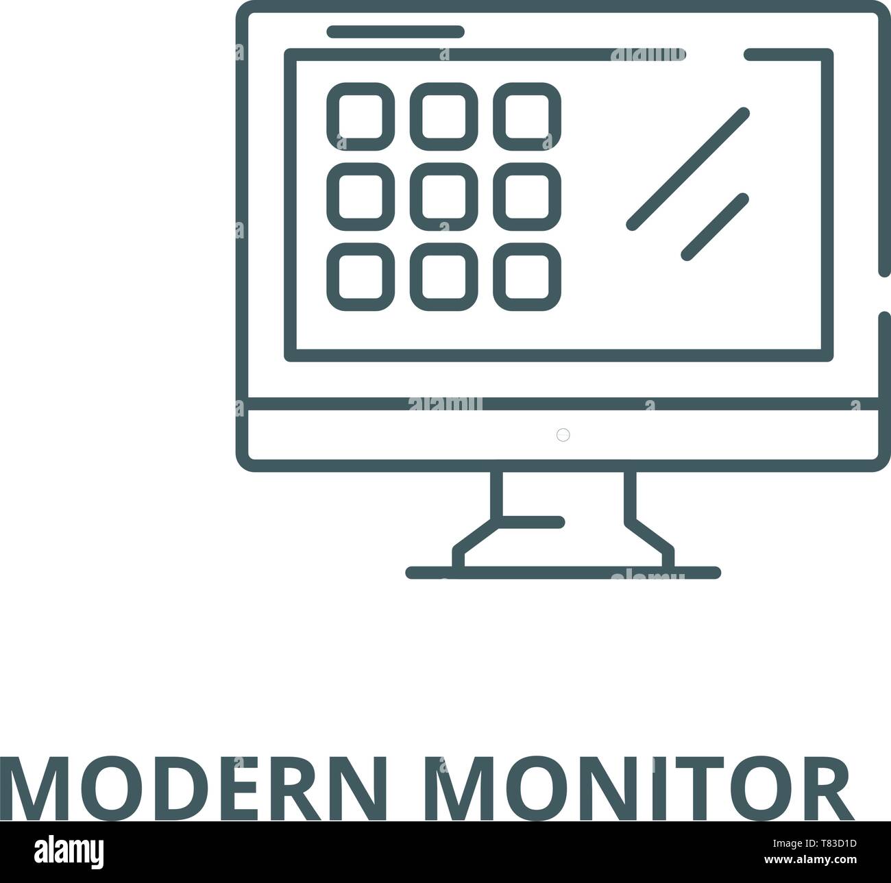Modern monitor vector line icon, linear concept, outline sign, symbol ...