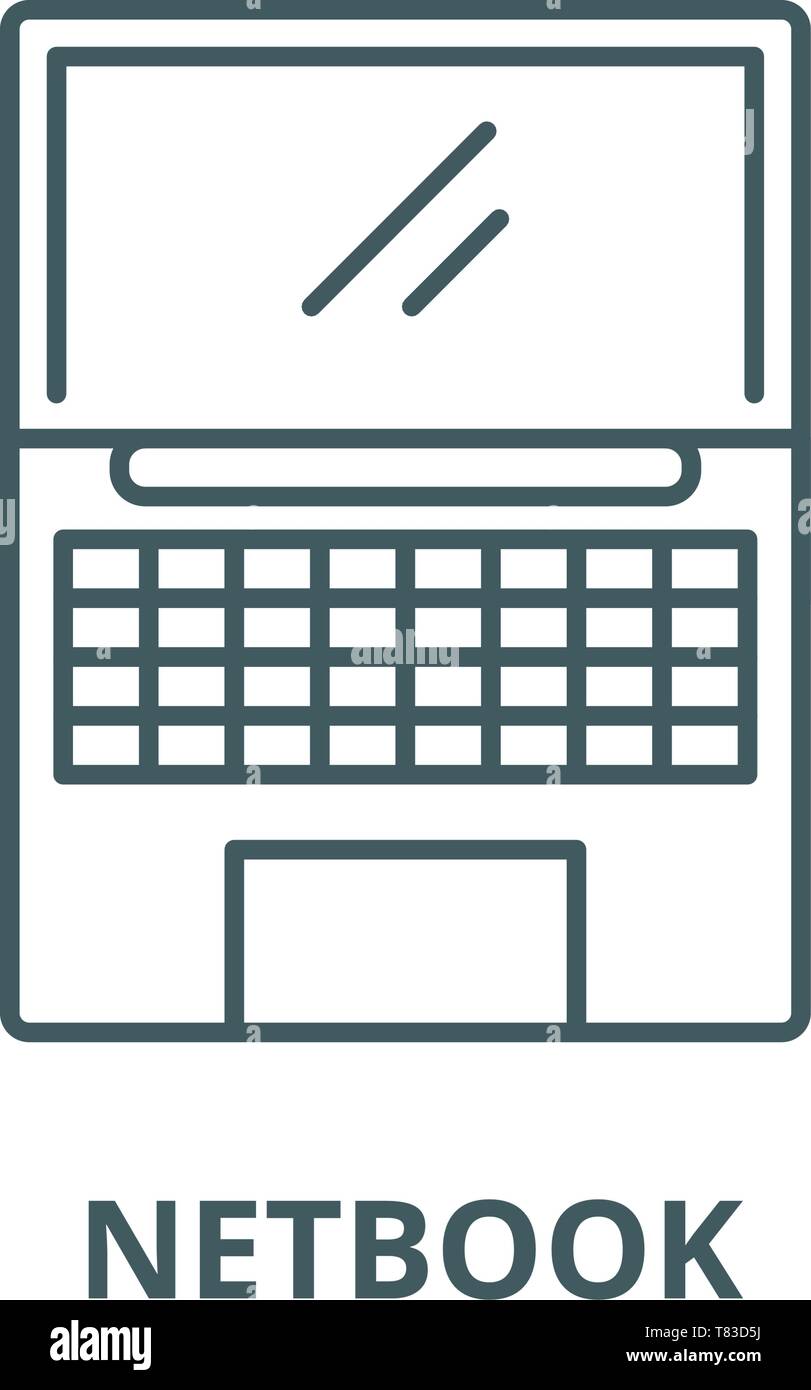 Netbook vector line icon, linear concept, outline sign, symbol Stock ...