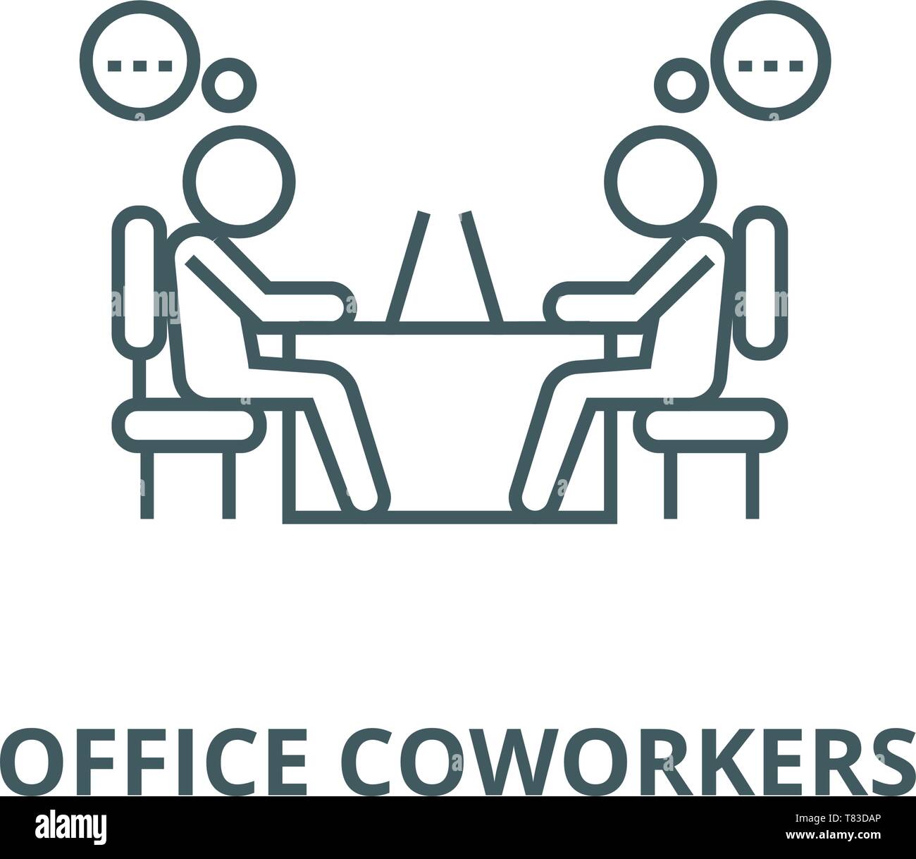 Office coworkers vector line icon, linear concept, outline sign, symbol ...
