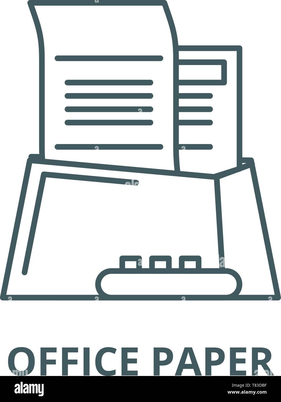 Office paper vector line icon, linear concept, outline sign, symbol ...
