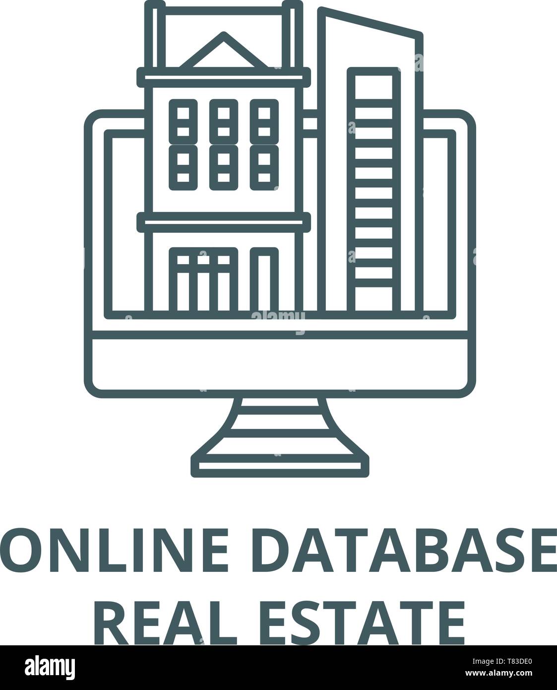 Online database of real estate vector line icon, linear concept ...
