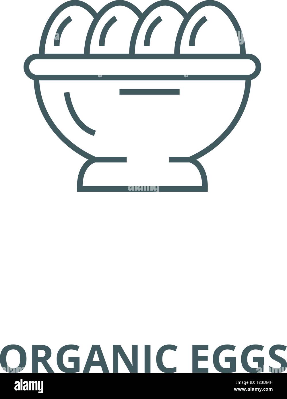 Organic eggs vector line icon, linear concept, outline sign, symbol