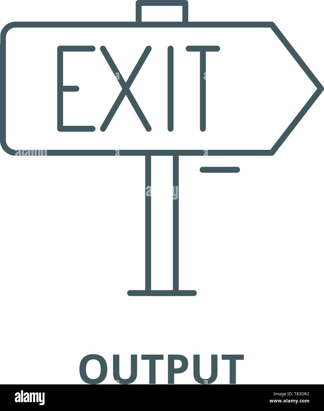Output vector line icon, linear concept, outline sign, symbol Stock ...