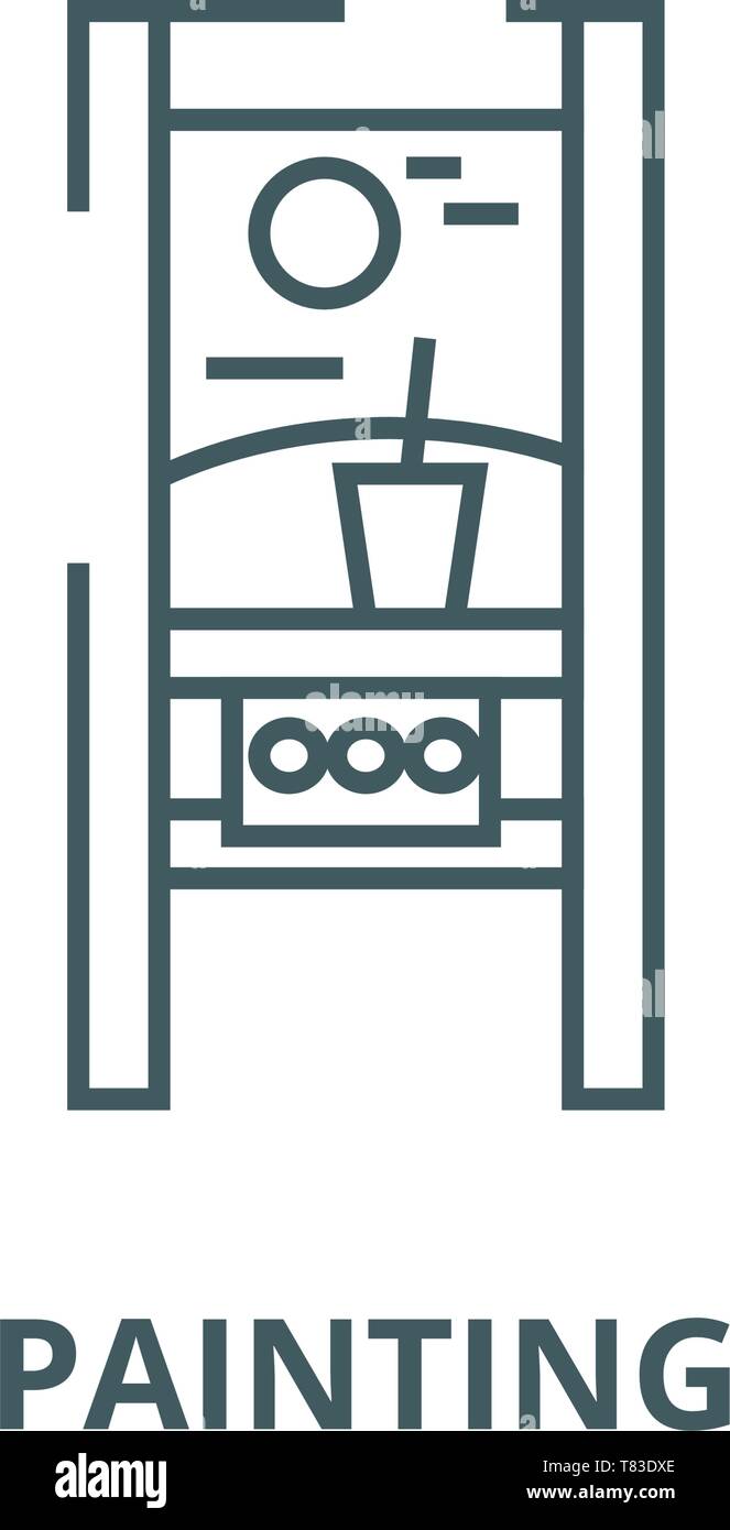 Painting vector line icon, linear concept, outline sign, symbol Stock ...