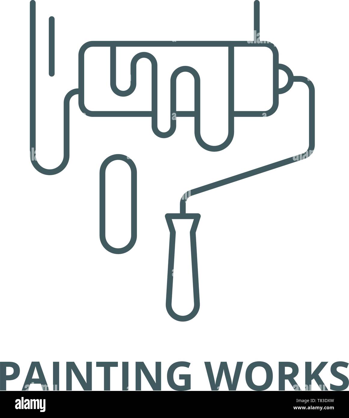 Painting works vector line icon, linear concept, outline sign, symbol