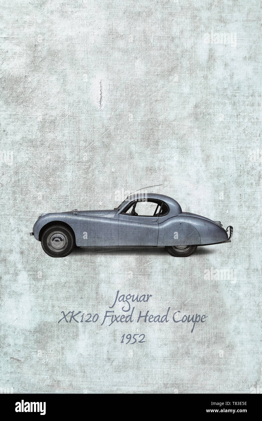 Jaguar  XK120 Fixed Head Coupe, 1952 Stock Photo