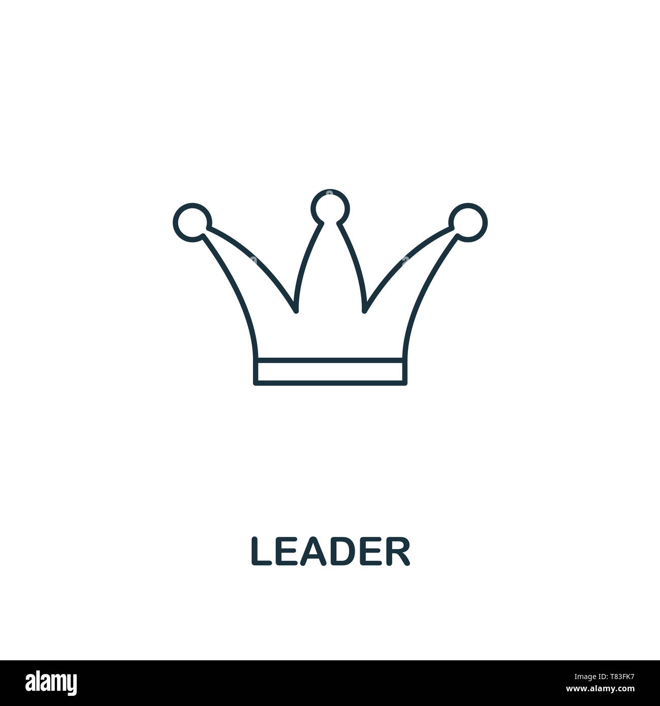 Leader icon. Outline style thin design from business icons collection ...