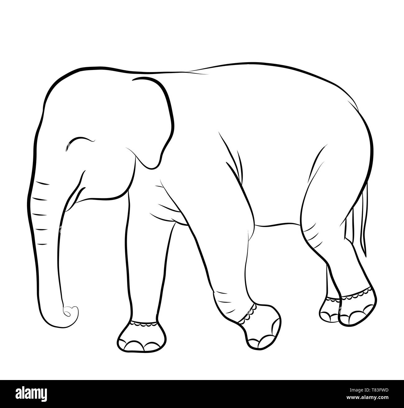 Elephant Silhouette White Outlines Vector Stock Vector (Royalty Free)  1204020058 | Shutterstock, image size:1300x1312