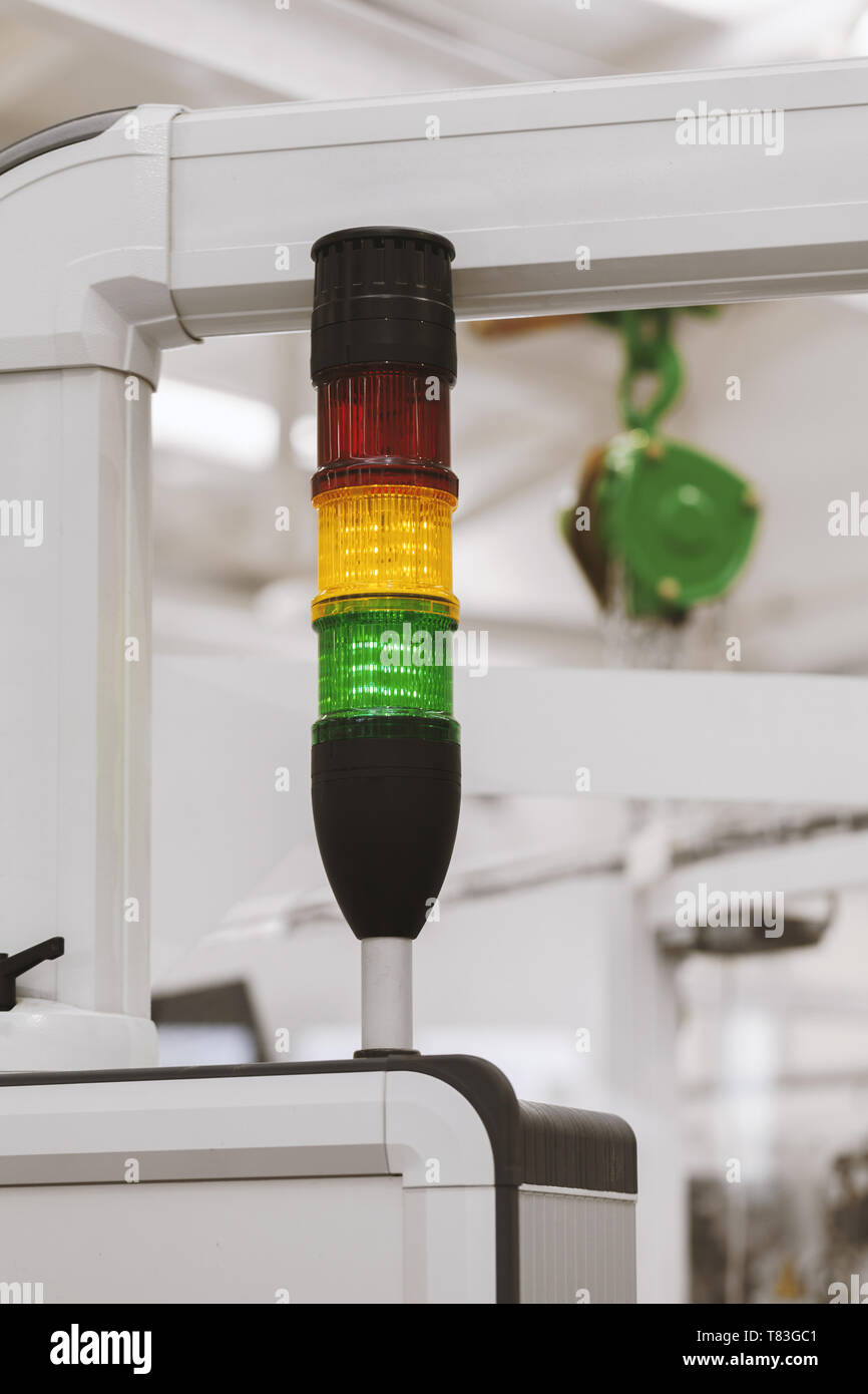 indusrty safety traffic light on the machine in factory Stock Photo Alamy