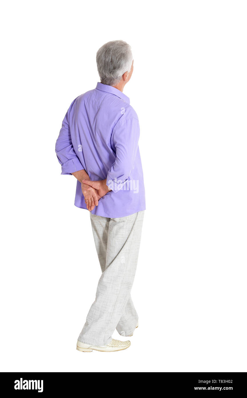 Senior Thinking Senior thinking about something on white background Stock Photo - Alamy