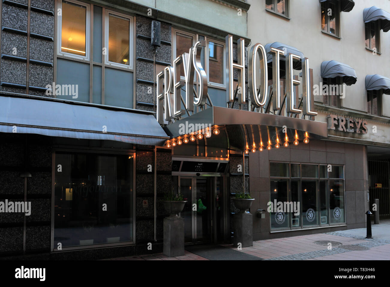 Front entrance of the Freys Hotel, Stockholm City, Sweden, Europe Stock Photo