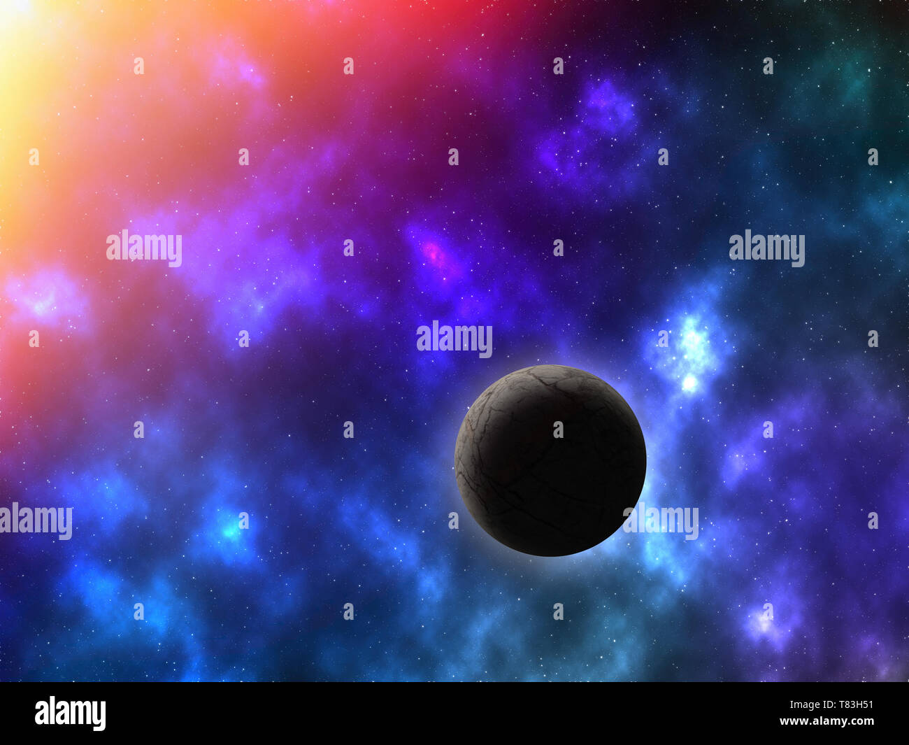 planet in space background illustration Stock Photo