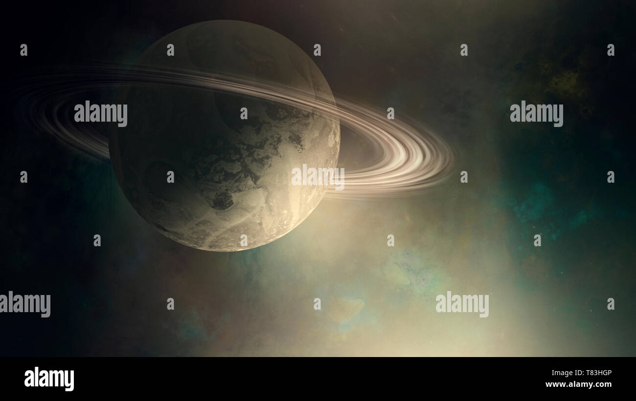planet saturn space illustration Stock Photo