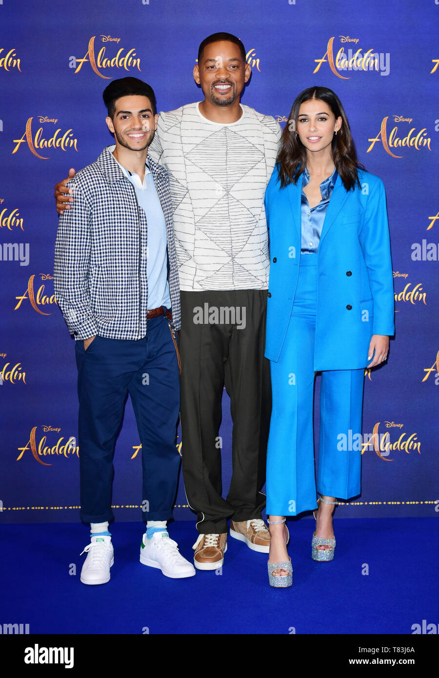 Mena Massoud Will Smith And Naomi Scott Attending A Photocall For Aladdin Held At The Rosewood