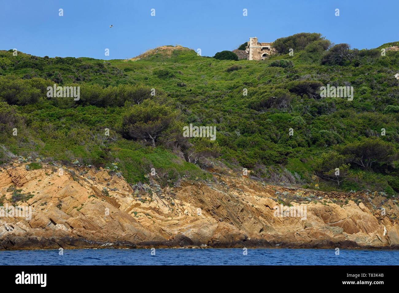 France Var Iles D Hyeres Parc National De Port Cros National Park Of Port Cros Port Cros Island Small Fort On Bagaud Island That Is A Wilderness Area Stock Photo Alamy