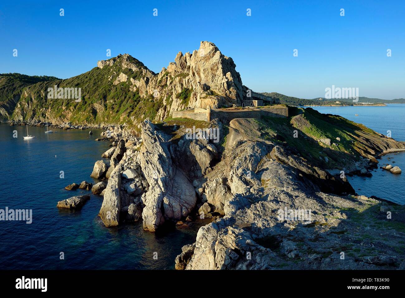 France Var Iles D Hyeres Parc National De Port Cros National Park Of Port Cros Porquerolles Island The Fort At The Cap Des Medes Stock Photo Alamy