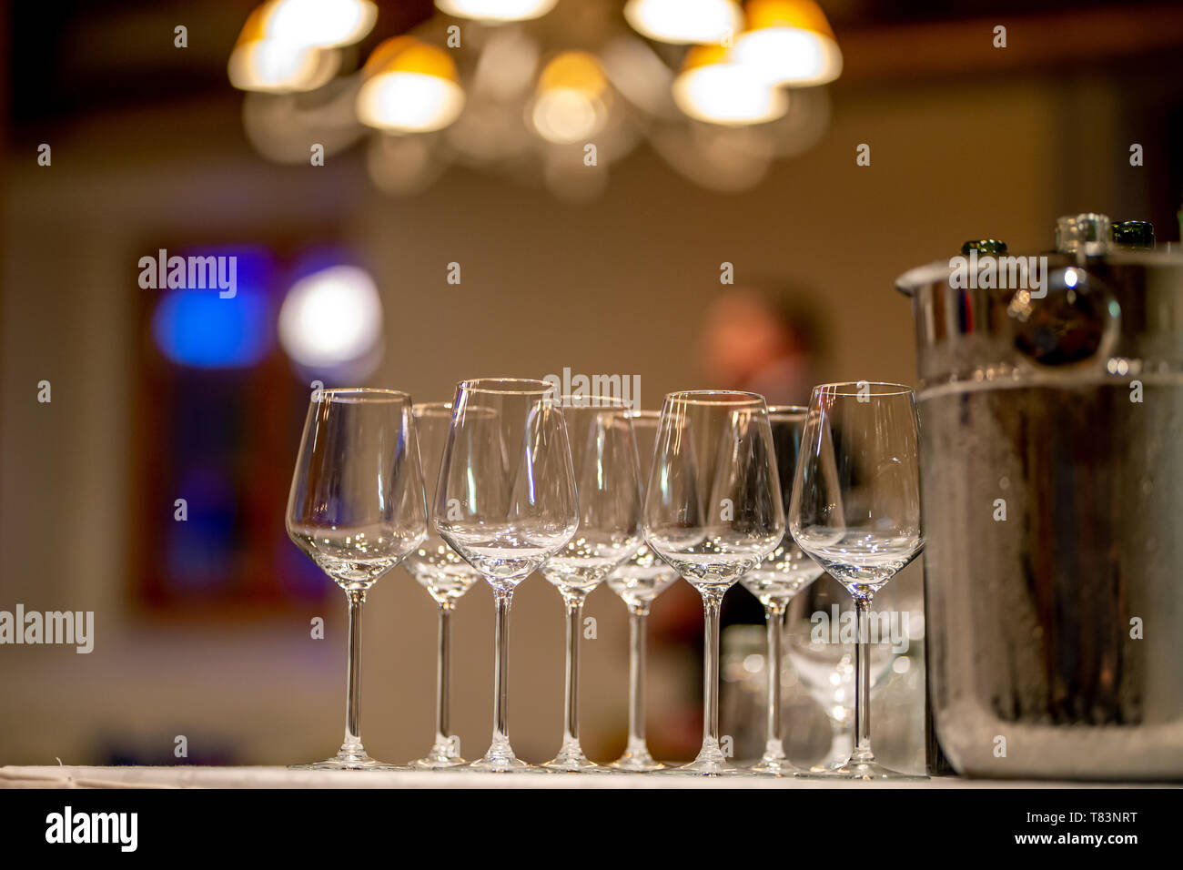 Pink Rose Wine Glasses Bottles Table Served Summer Festive Dinner Stock  Photo by ©5PH 474095700