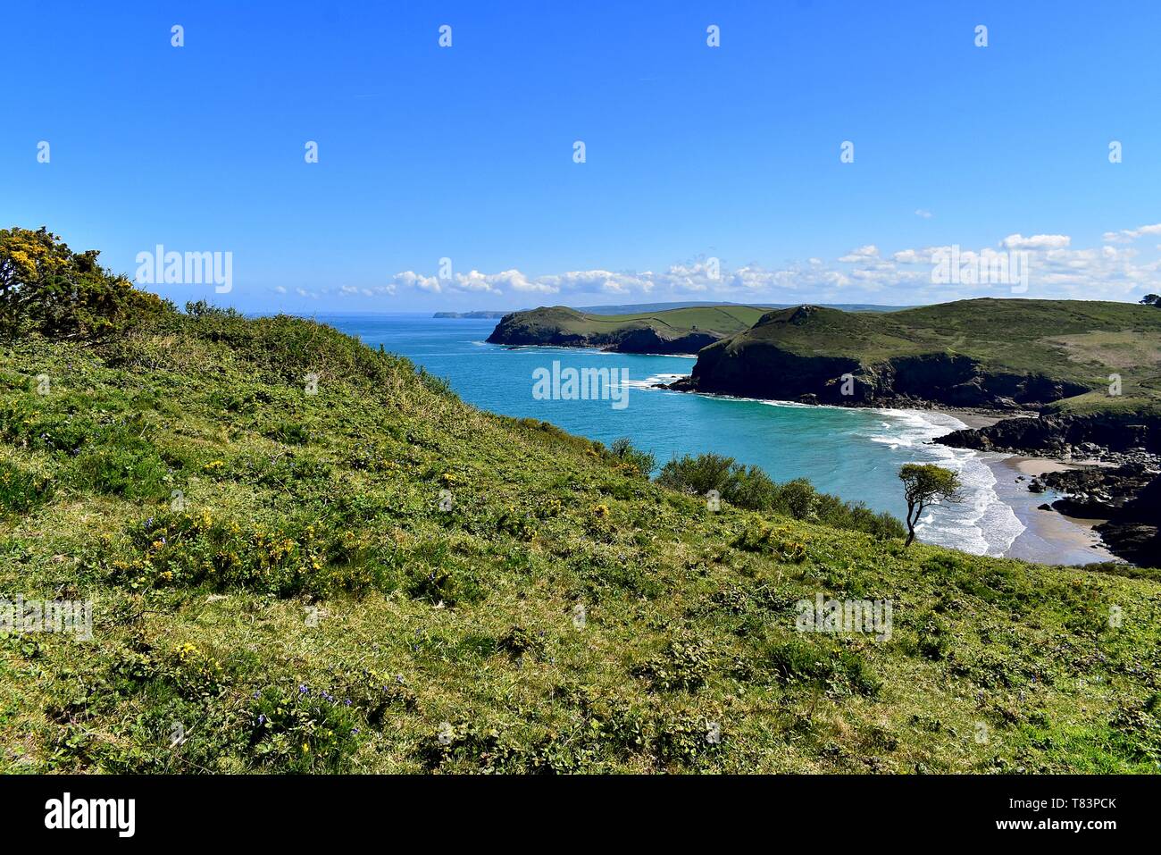 The North Cornwall Coast from Rumps Point. Stock Photo